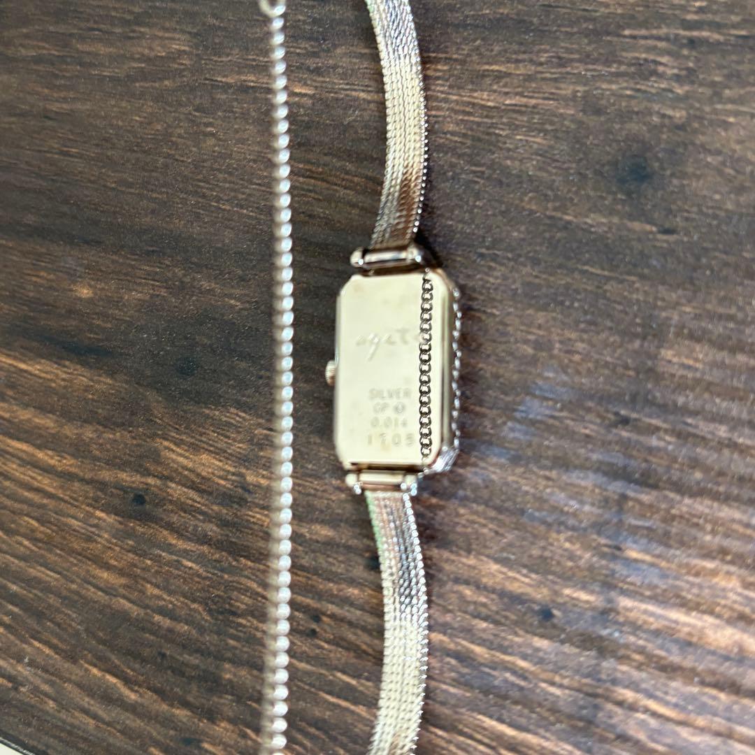 【デーゴ】ageteアガット アンティーク 時計 小傷、変色あり 電池切れ