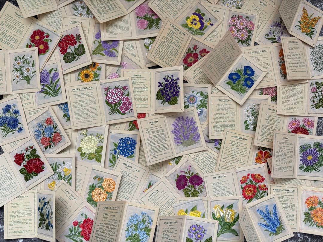 英国アンティーク　ケンジタス　シルクカード　60枚　ミディアムサイズ　ノベルティ