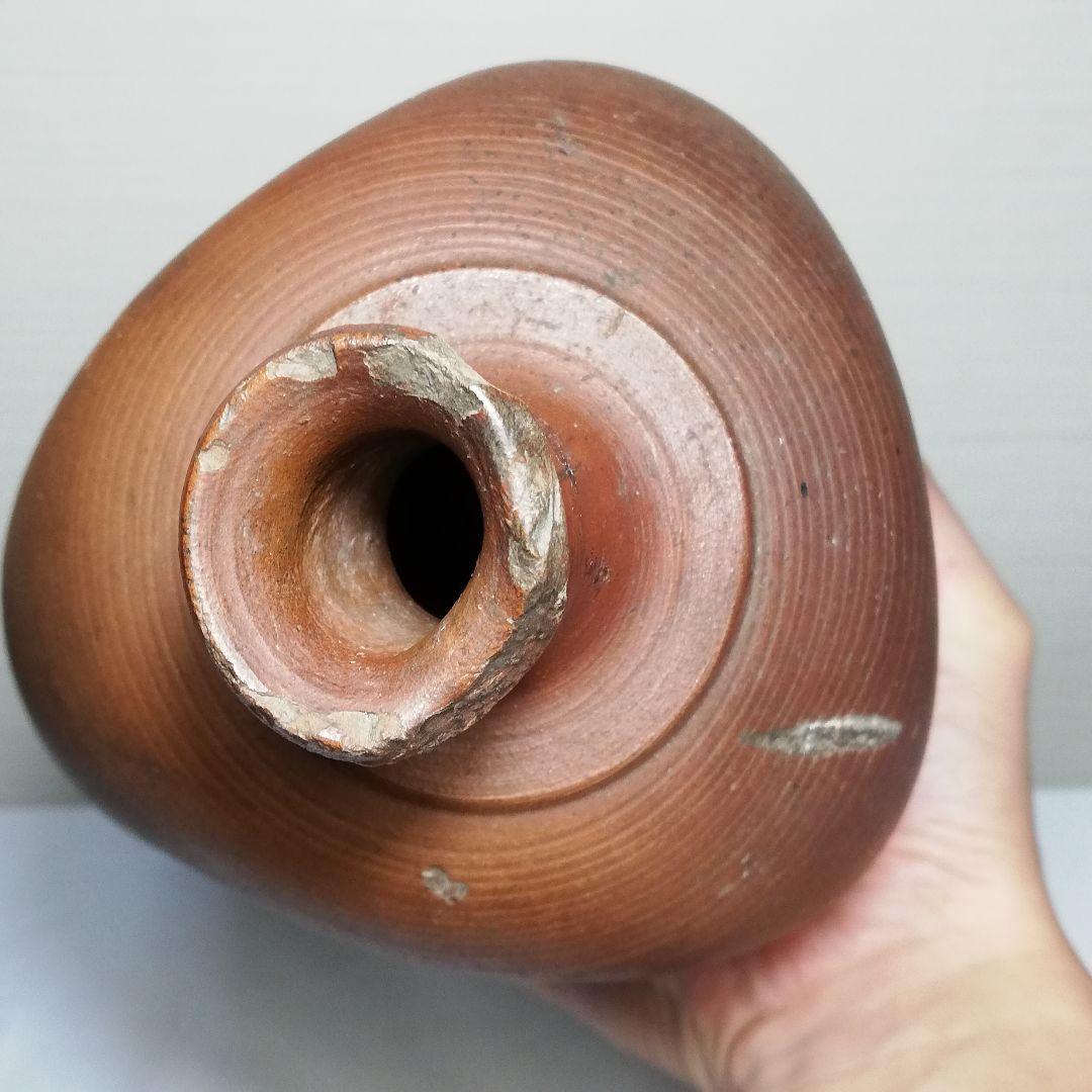 江戸末期 古備前 人形徳利 布袋尊 備前焼 花入 酒器 フラワーベース へそ徳利