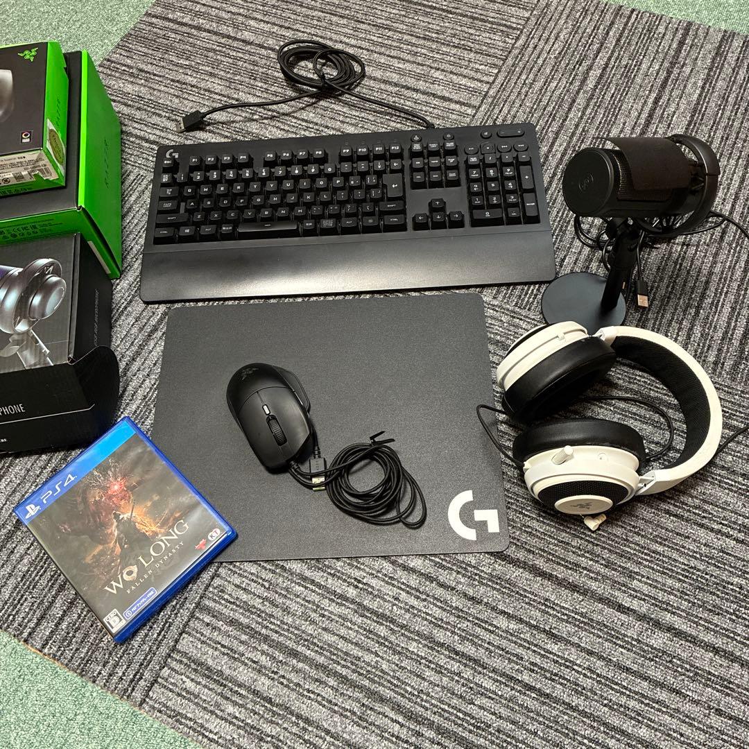ゲーミングセット　ヘッドホン　マウス　キーボード　マウスパッド　マイクスタンド