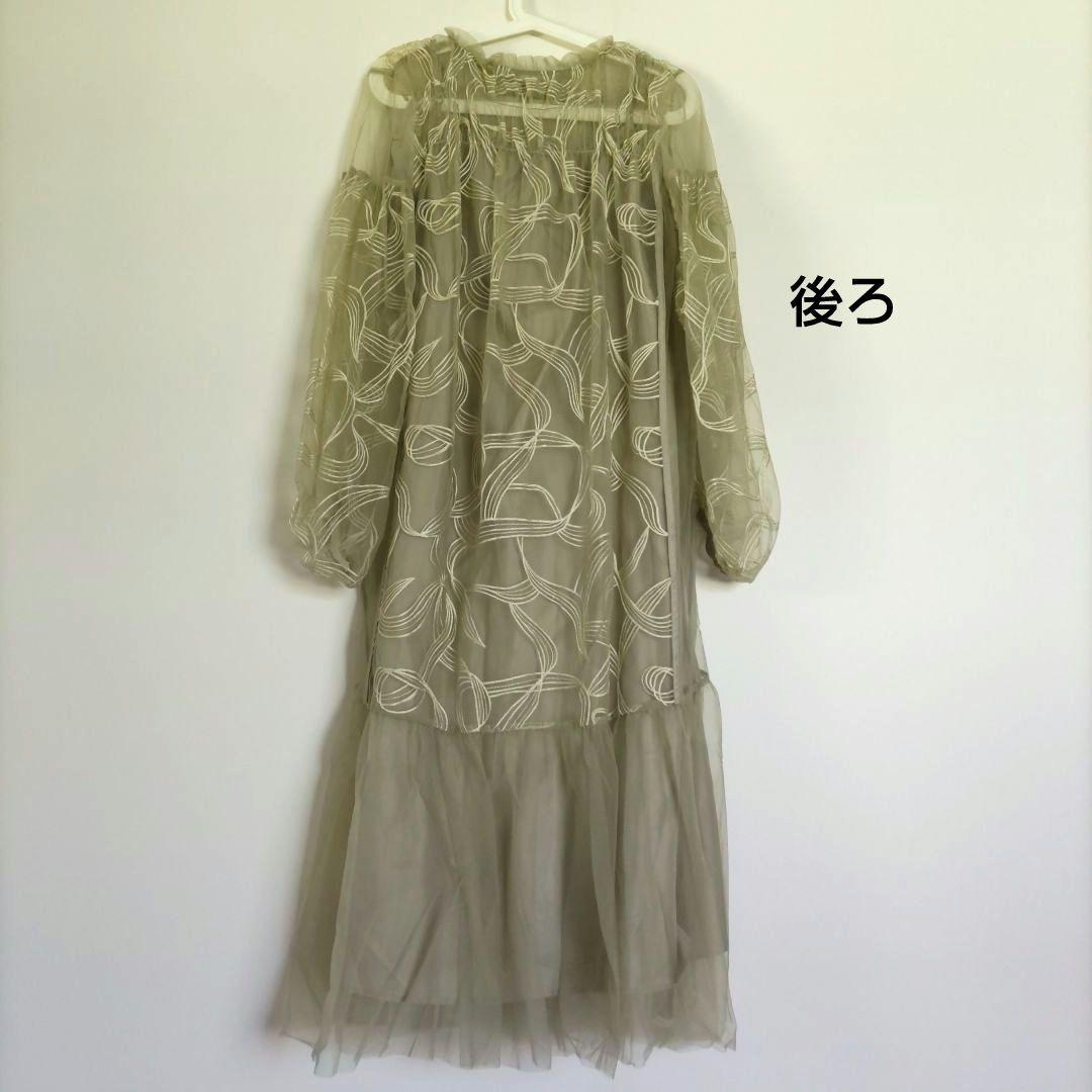 【Dorry Doll / niana】 リボン刺繍 ギャザードレス 結婚式 M