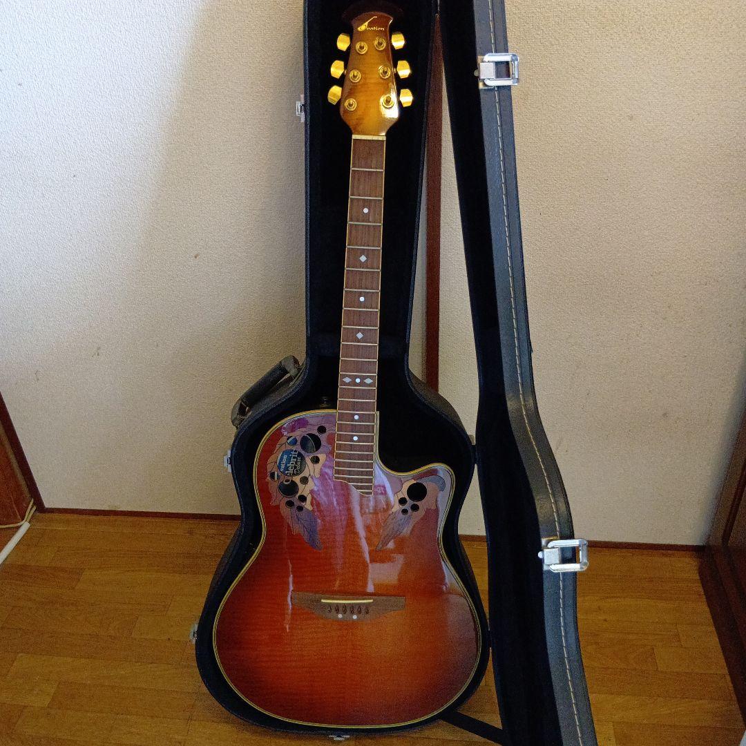 オベ−ション、エレキアコースティックギター オレンジ/ブラウン