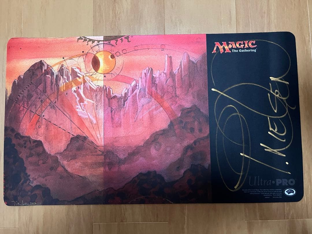 MTG guru land 山 サイン入り プレイマット