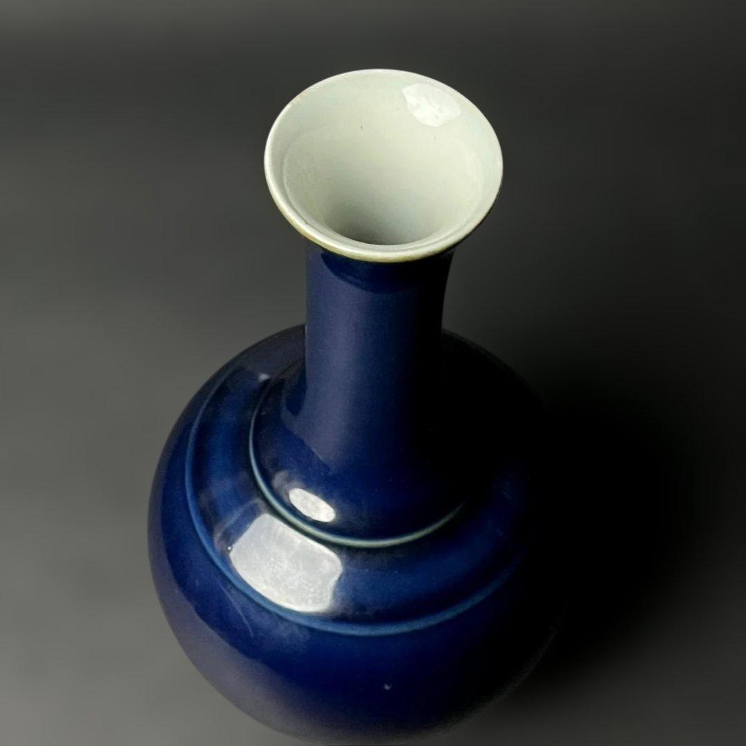 唐物 瑠璃釉瓶 大清康煕年製 款 中国美術 古玩 SH31