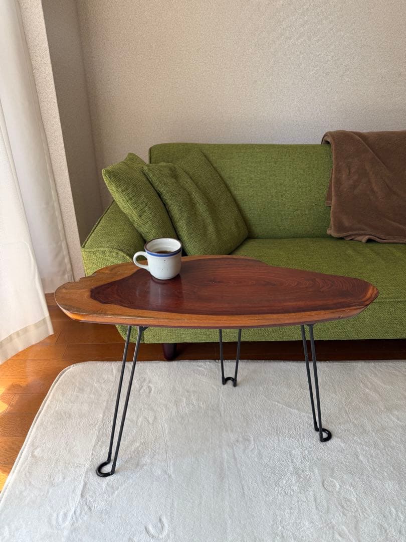 天然木　コーヒーテーブル　サイドテーブル　(一枚板)