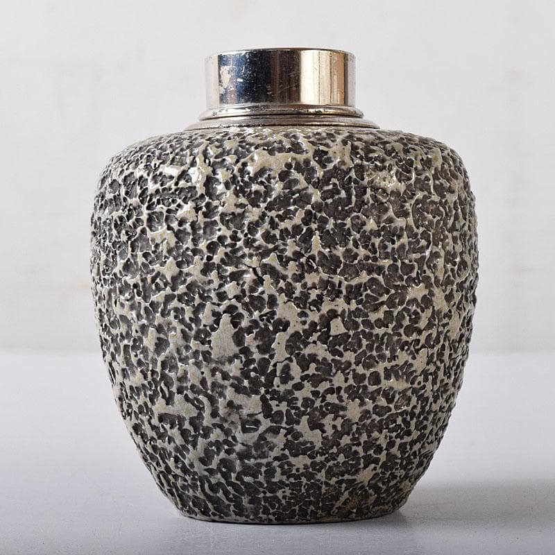 茶道具　備前焼　青備前　森陶岳造　茶壷　共箱　V　R8405