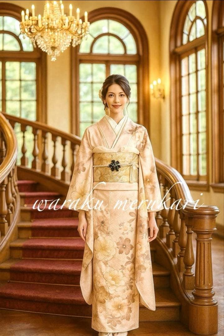 ♦︎豪華正絹振袖　くすみピンク、金駒刺繍、金彩加工 ♦︎ ぱんだ様御専用ページ♦︎