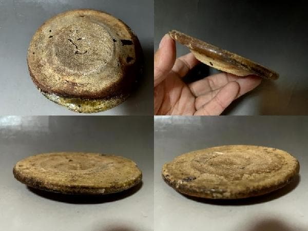 皿■古黄瀬戸 茶瓶敷 糸切り高台 敷皿お 茶道具 古美術 時代物 骨董品■