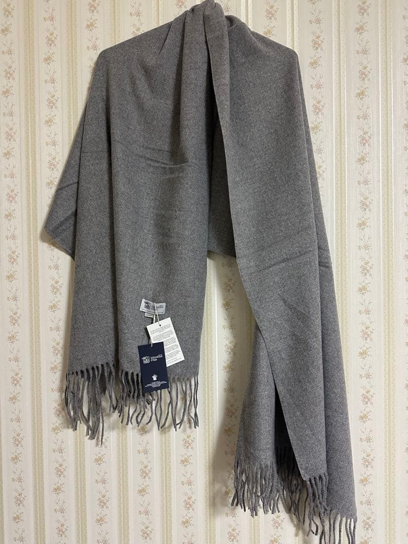 ジョンストンズ カシミア 大判ストール マフラー グレー