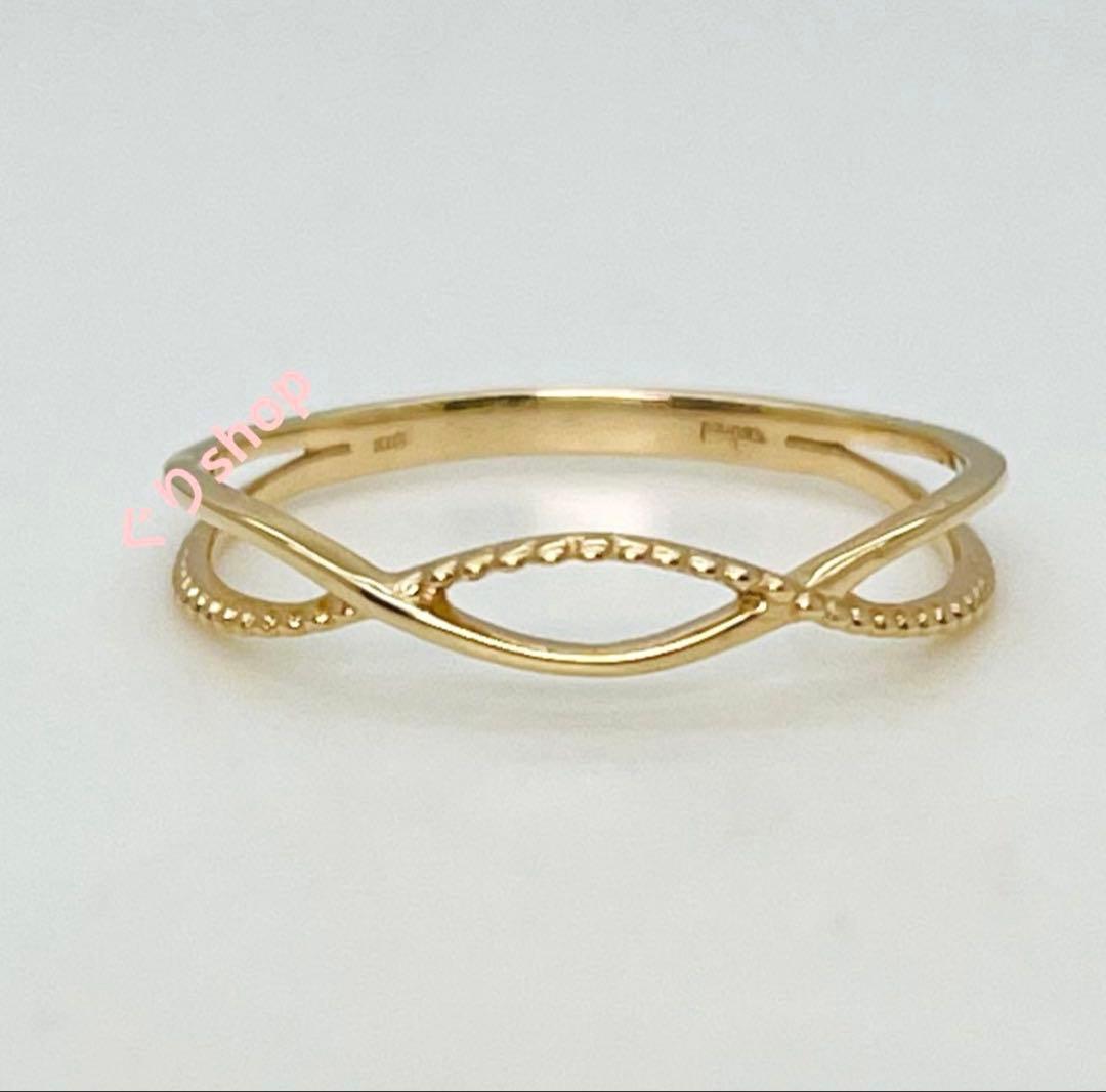 NOIR DE POUPEE K10 シンプル クロスライン レイヤードリング