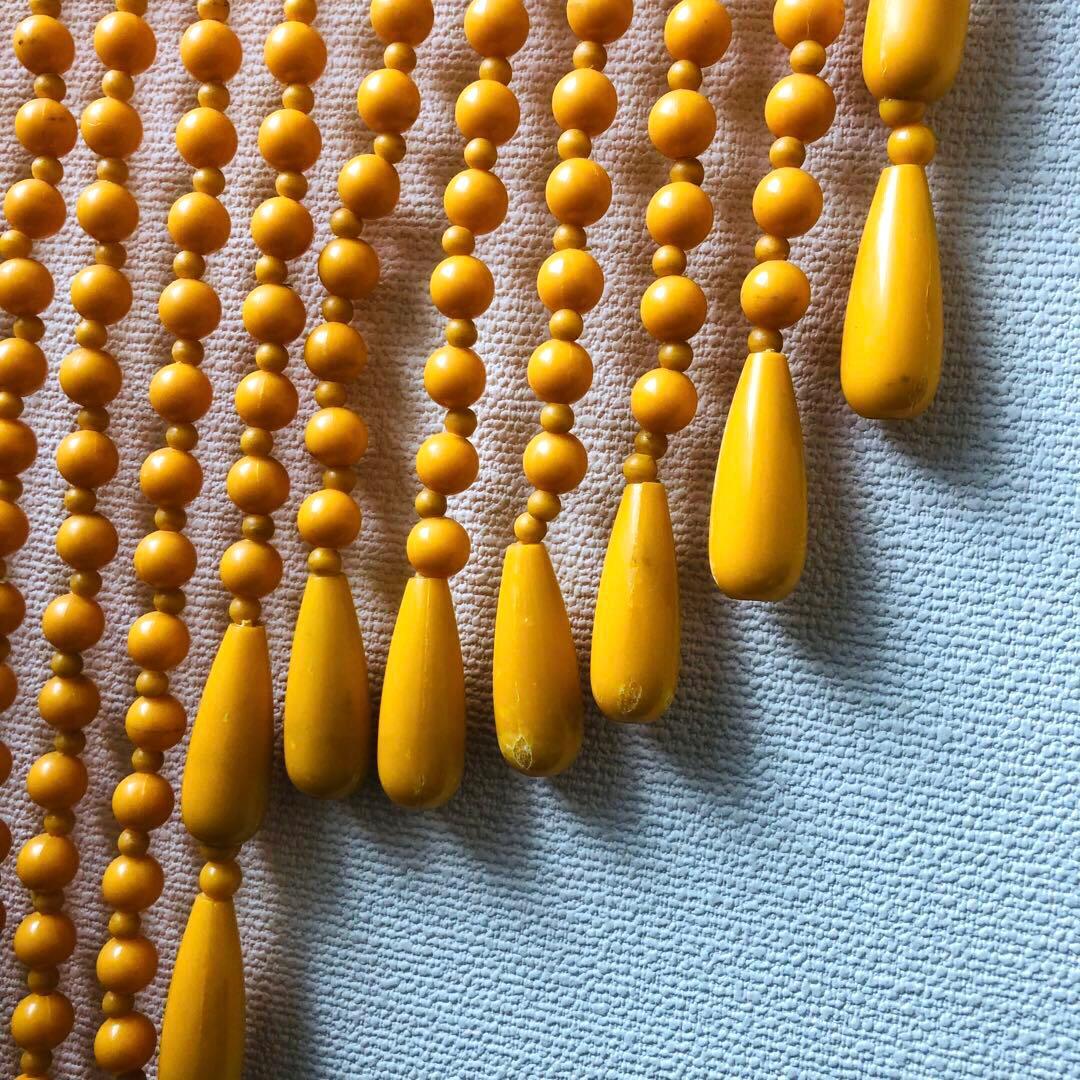 レトロポップ 昭和レトロ ビーズのれん 玉のれん オレンジ　カーテン雫　当時物