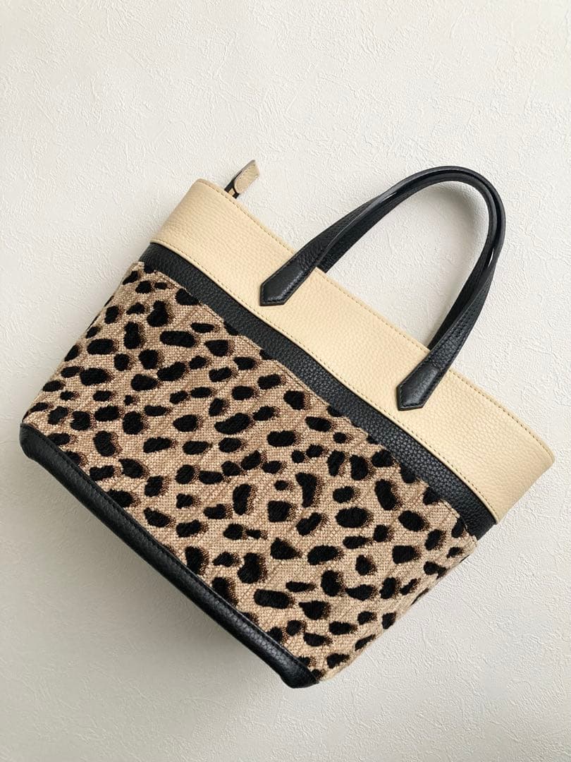 未使用 WAKO 銀座和光 ハンドバッグ アニマル柄 ファー レザー シボ革