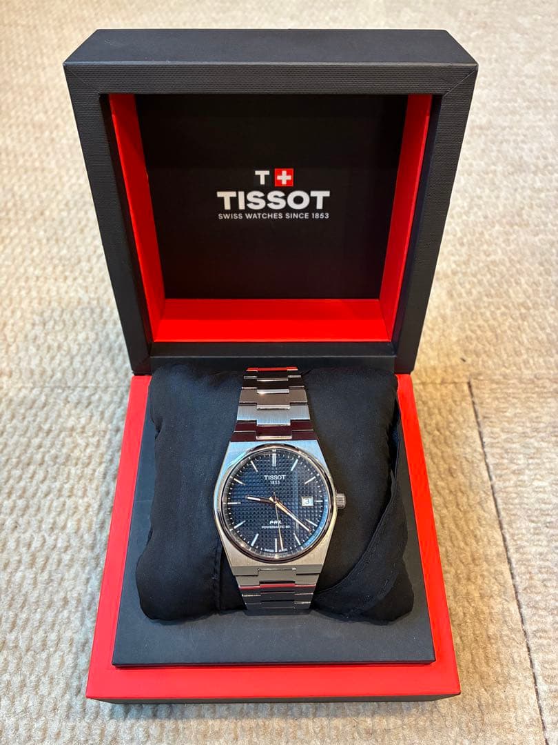 【美品】TISSOT PRX 40mm 自動巻き時計 ネイビー