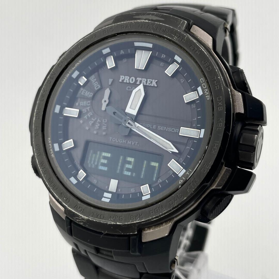 【稼働/反転液晶】カシオ　プロトレック　ワールドタイム　電波ソーラー　腕時計