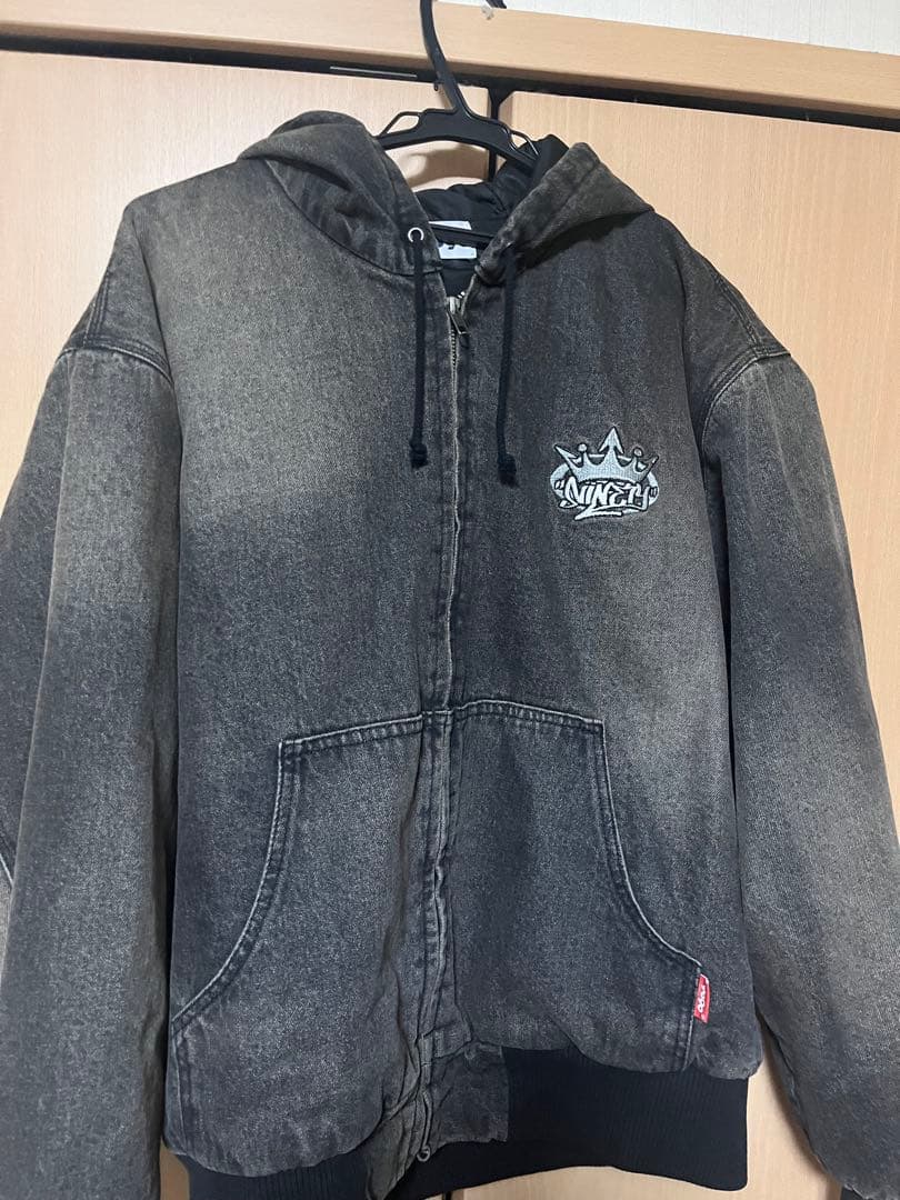 9090 King Logo Denim Quilted Jacket Mサイズ