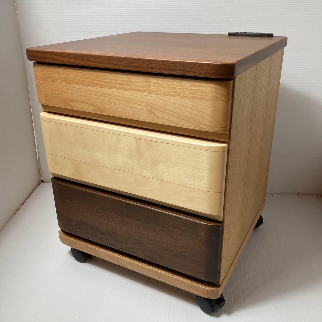 美品！即日発送　マルヨシ民芸家具 3段チェスト サイドテーブル