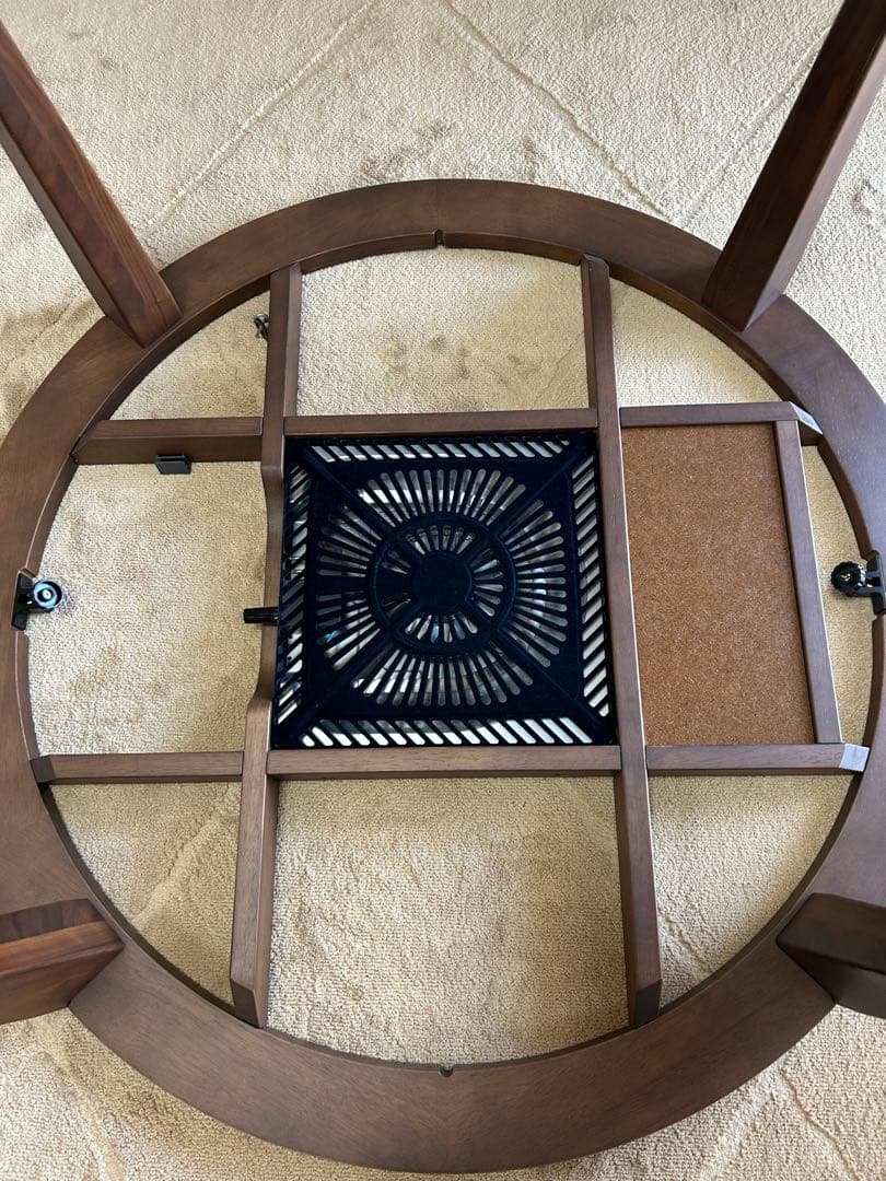 unicoメッテ円形こたつテーブルとunico円形こたつ掛け布団セット