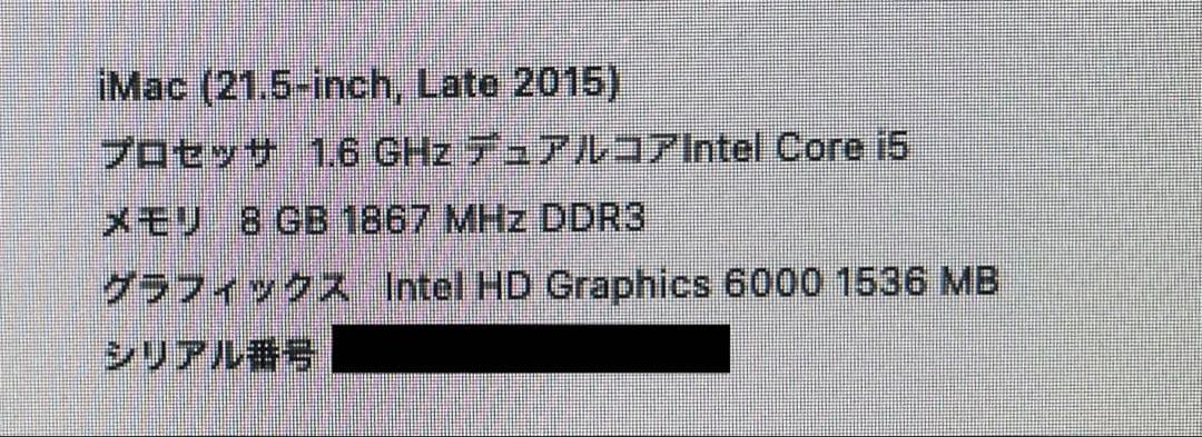 Apple iMac 21.5インチ