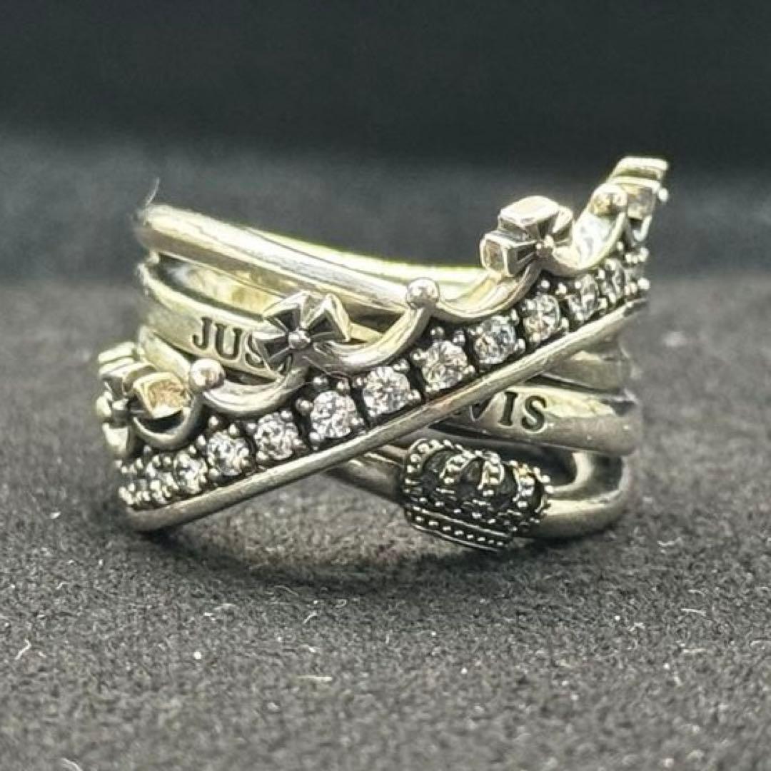 極美品✨ジャスティンデイビス ツイストクラウン ジルコニア リング 11号