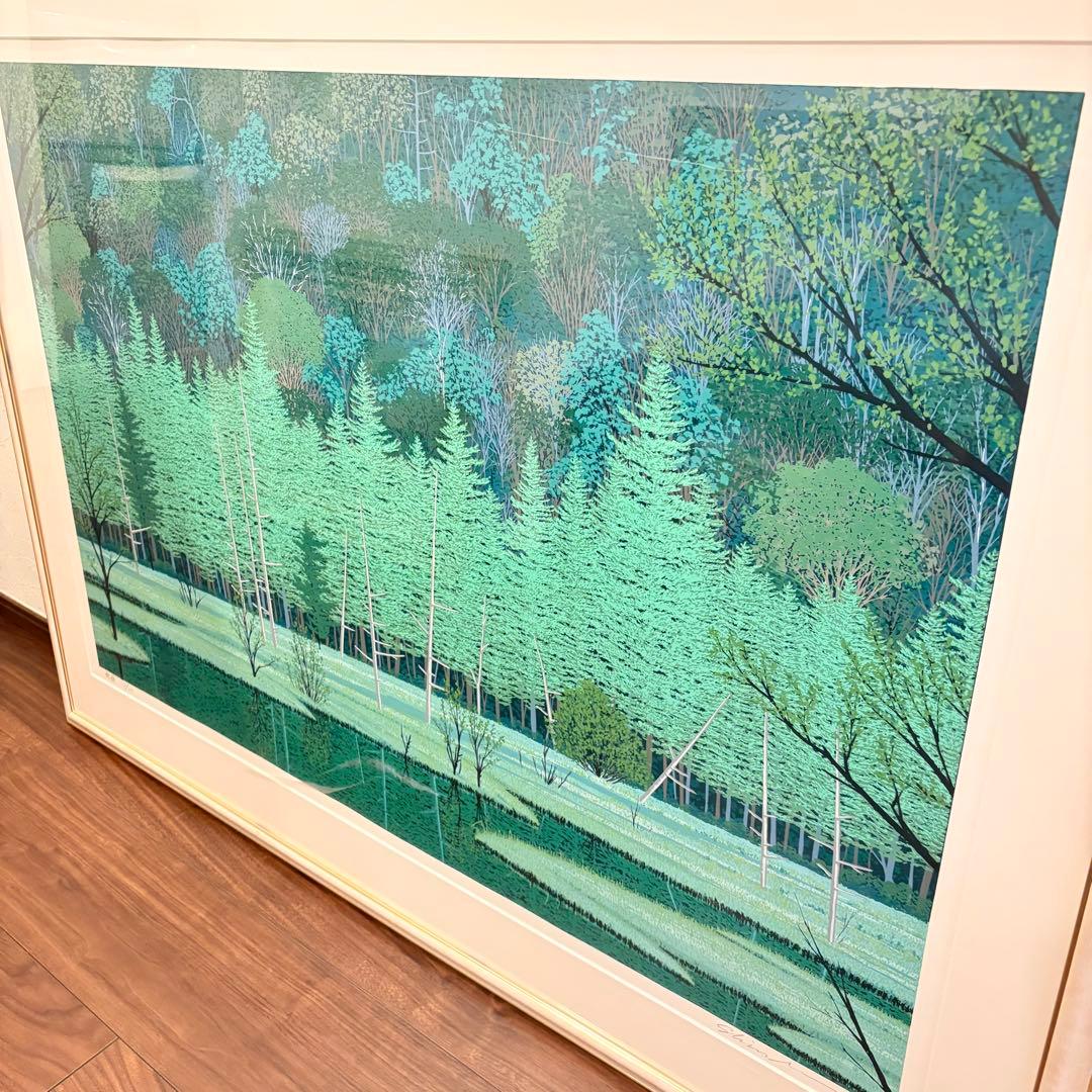 小暮真望【静翠】シルクスクリーン版画 額装 直筆サイン入り 200部限定