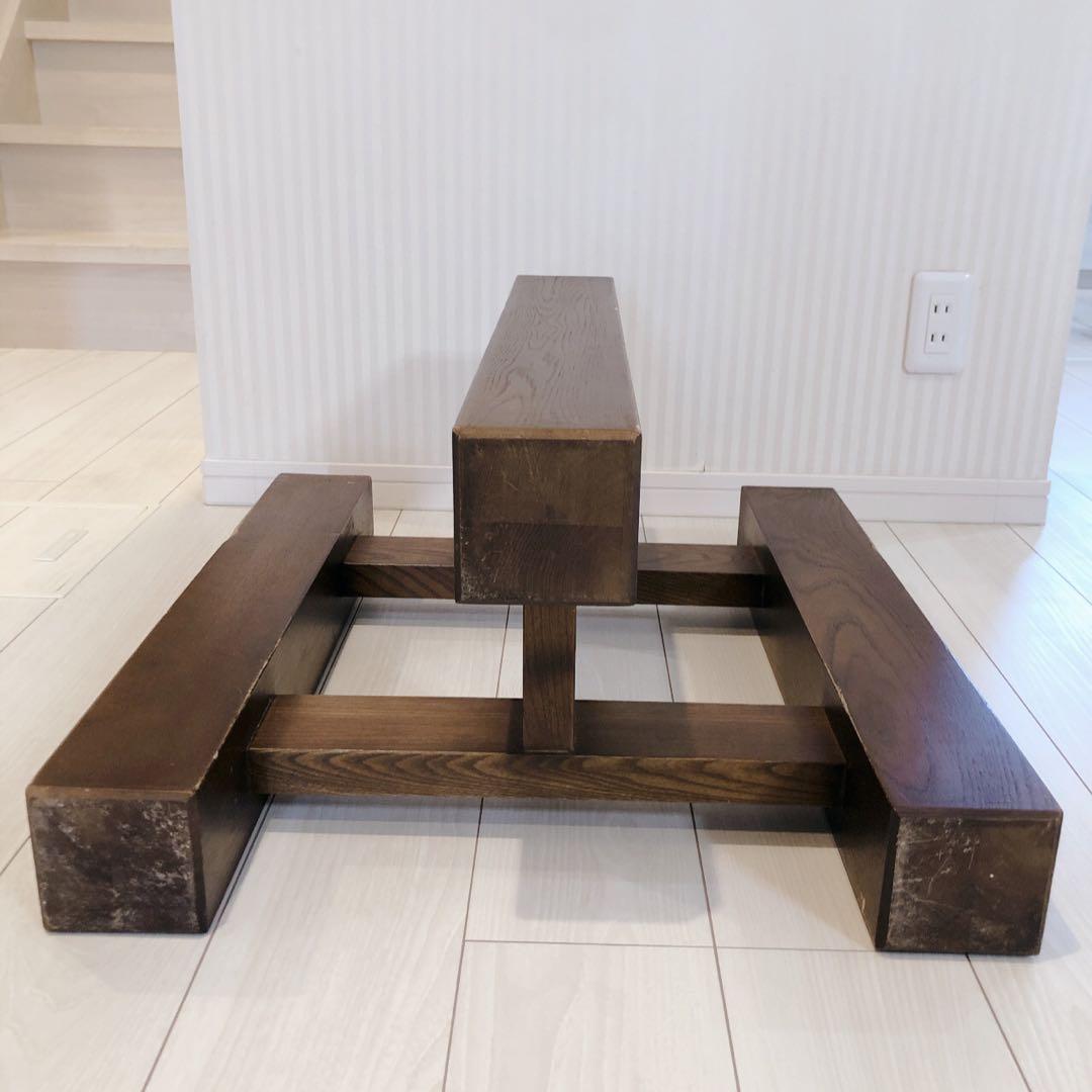 一枚板 ダイニングテーブル用 木製脚 ダークブラウン