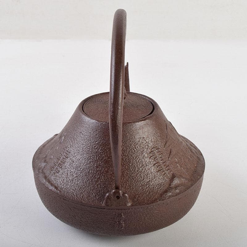 釜師　佐藤浄清作　富士形　山水文　銚子　青磁帰蓋付　共箱　V　R9536