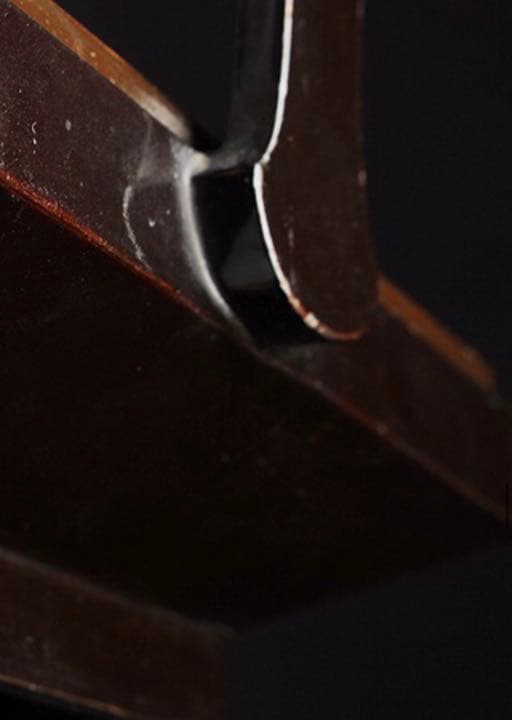 江戸後期〜明治期　高級茶道具　木箱付アンティーク木黒漆塗 草花蒔絵 提梁蓋付