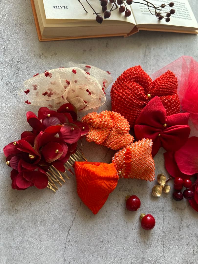 七五三　七五三髪飾り　ヘッドドレス　着物髪飾り　リメイク髪飾り　047