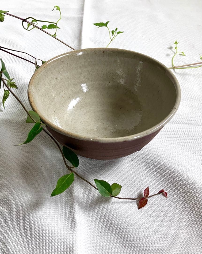 ✅お茶道/茶器/抹茶椀/側面は素焼き見込みにのみ釉薬/美品