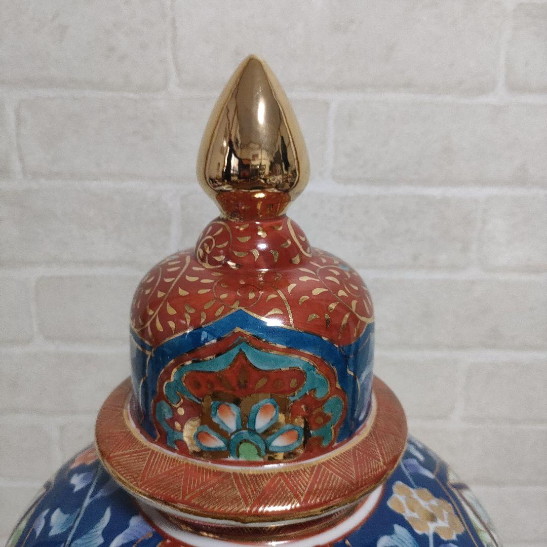 有田焼 金彩 染錦 美人図 沈香壺 飾壺 高さ46cm 古美術 骨董品