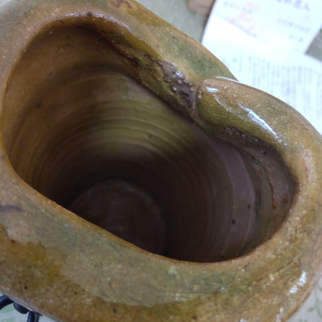 信楽風砧形花入れ　掛花入れ　二代滝口加全作