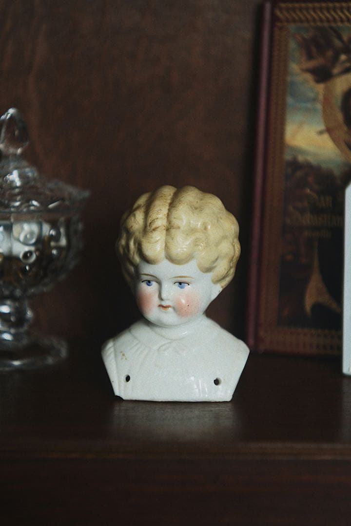 アンティーク チャイナヘッドドール ビスクドール ショルダーヘッド ブロンド