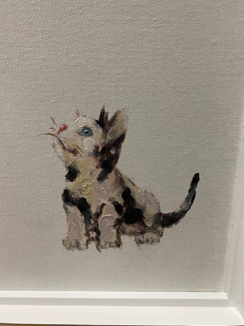絵画 オイルペイントアート ベストフレンド 油絵　犬　猫　ダルメシアン