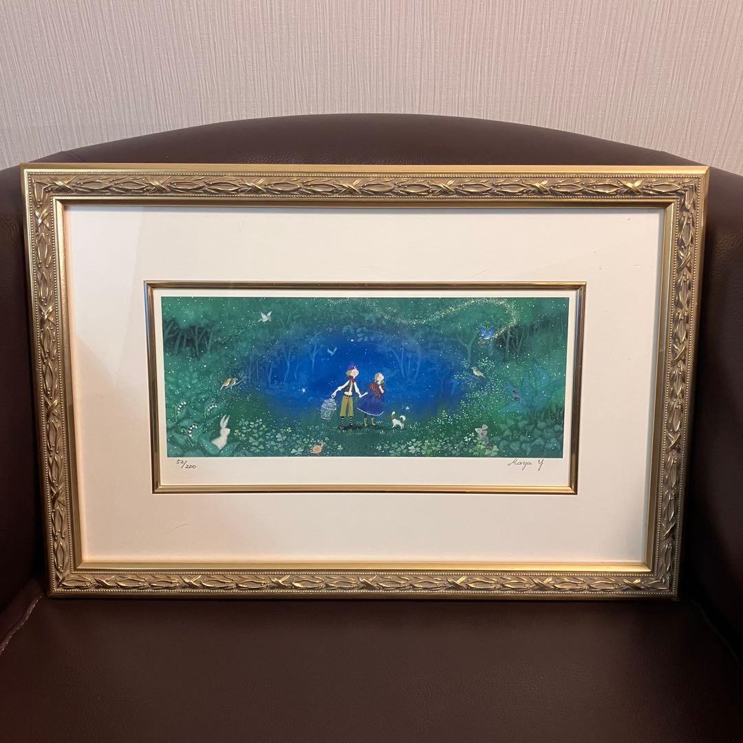 横山真弥 青い鳥を探しに アーカバイルプリント 版画 52/200 アート