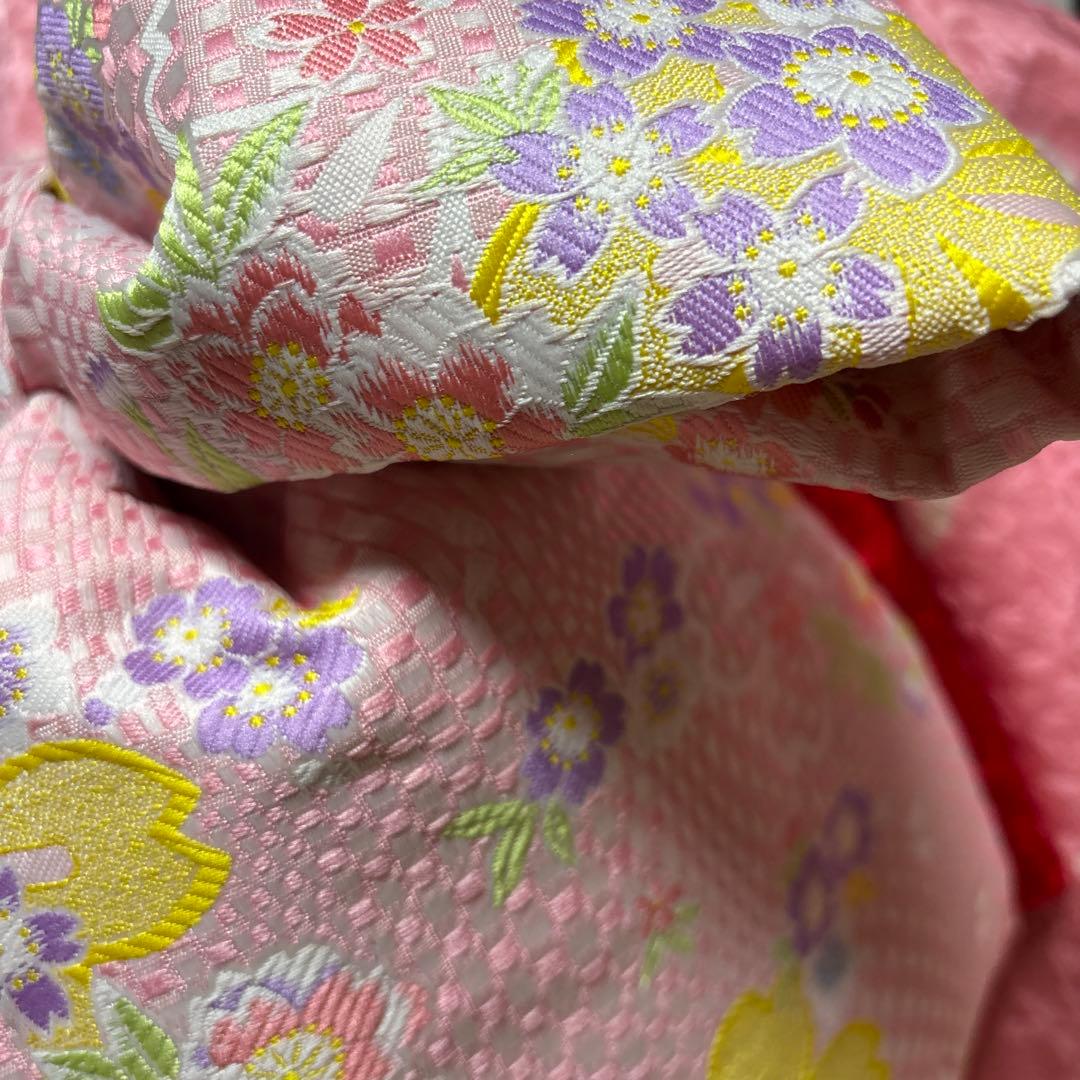 七五三　着物セット　7歳　正絹　絞り　友禅　桜色　美品　新品