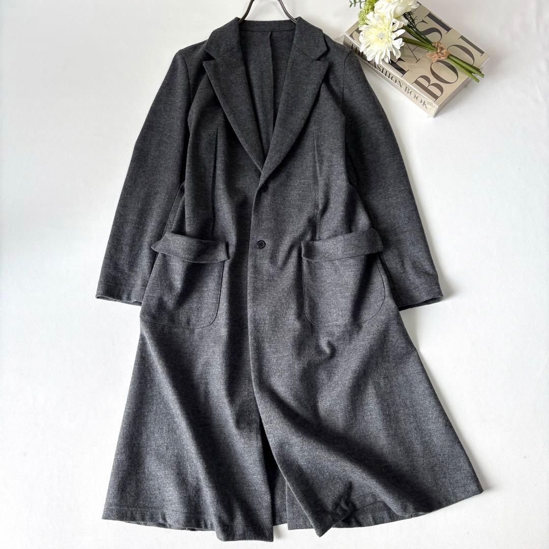【美品】ヨウジヤマモト チェスターコート ロング ウール Aライン グレー 2