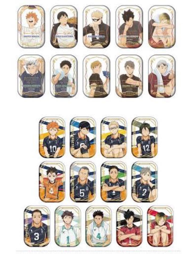 ハイキュー！！ スクエア缶バッジ クールダウン おすわり セット 23種