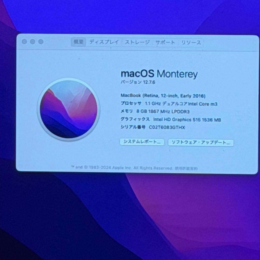 MacBook本体 MacBook (Retina,12-inch,Early2016)