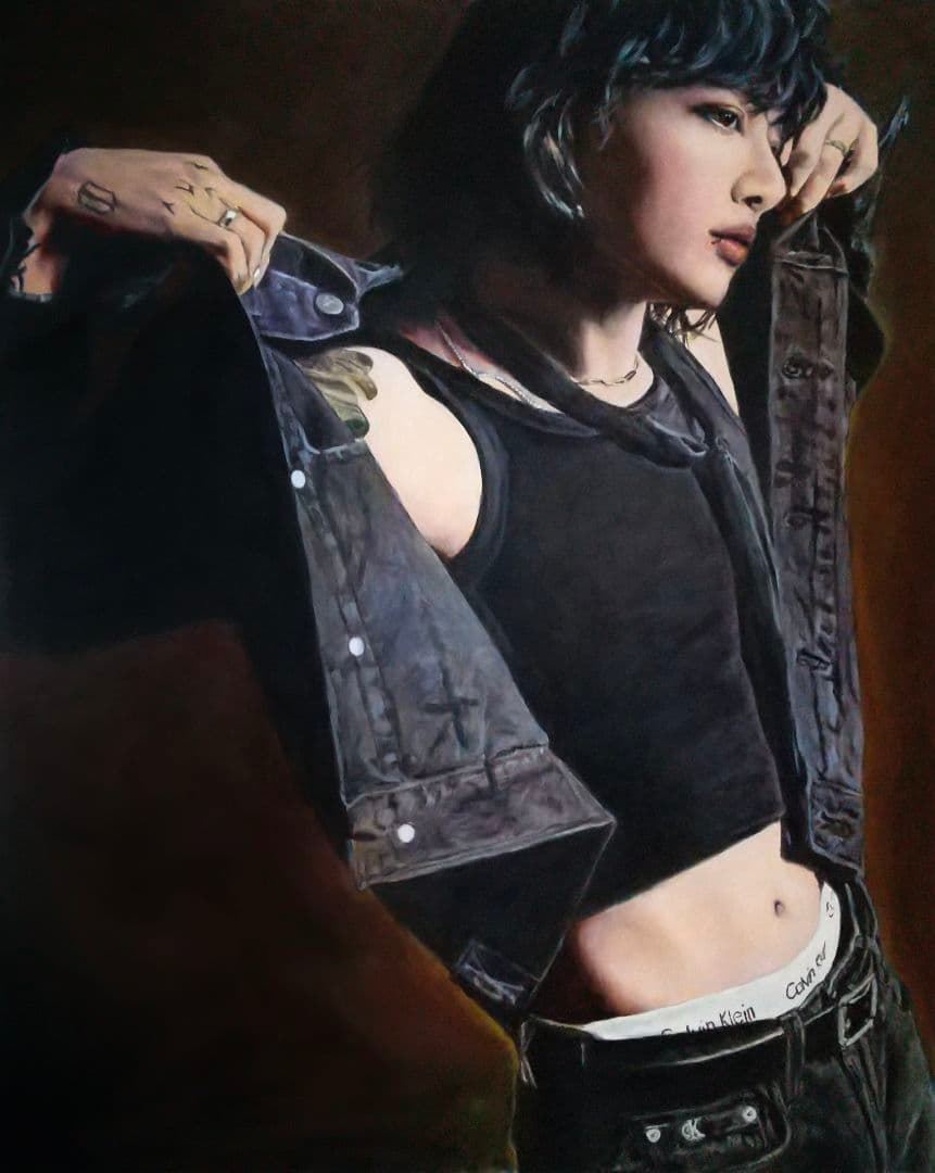 人物画#10 男性の肖像 油彩画 30号 F30 油絵