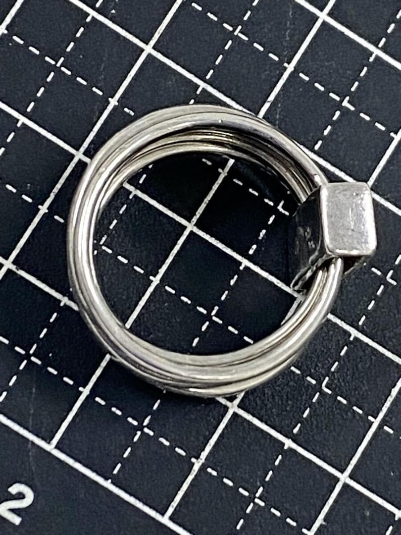 ディオール Dior ロゴ プレート 7連 リング シルバー