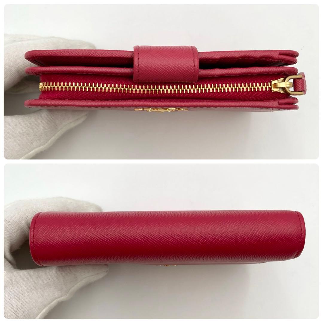 さとみ✨PRADA 1M1225 二つ折り財布 ピンク サフィアーノレザー