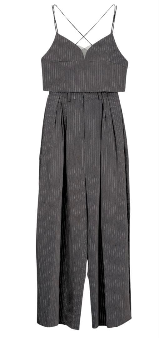 ANDRESD ピンストライプビスチェワイドパンツドレス　Mサイズ