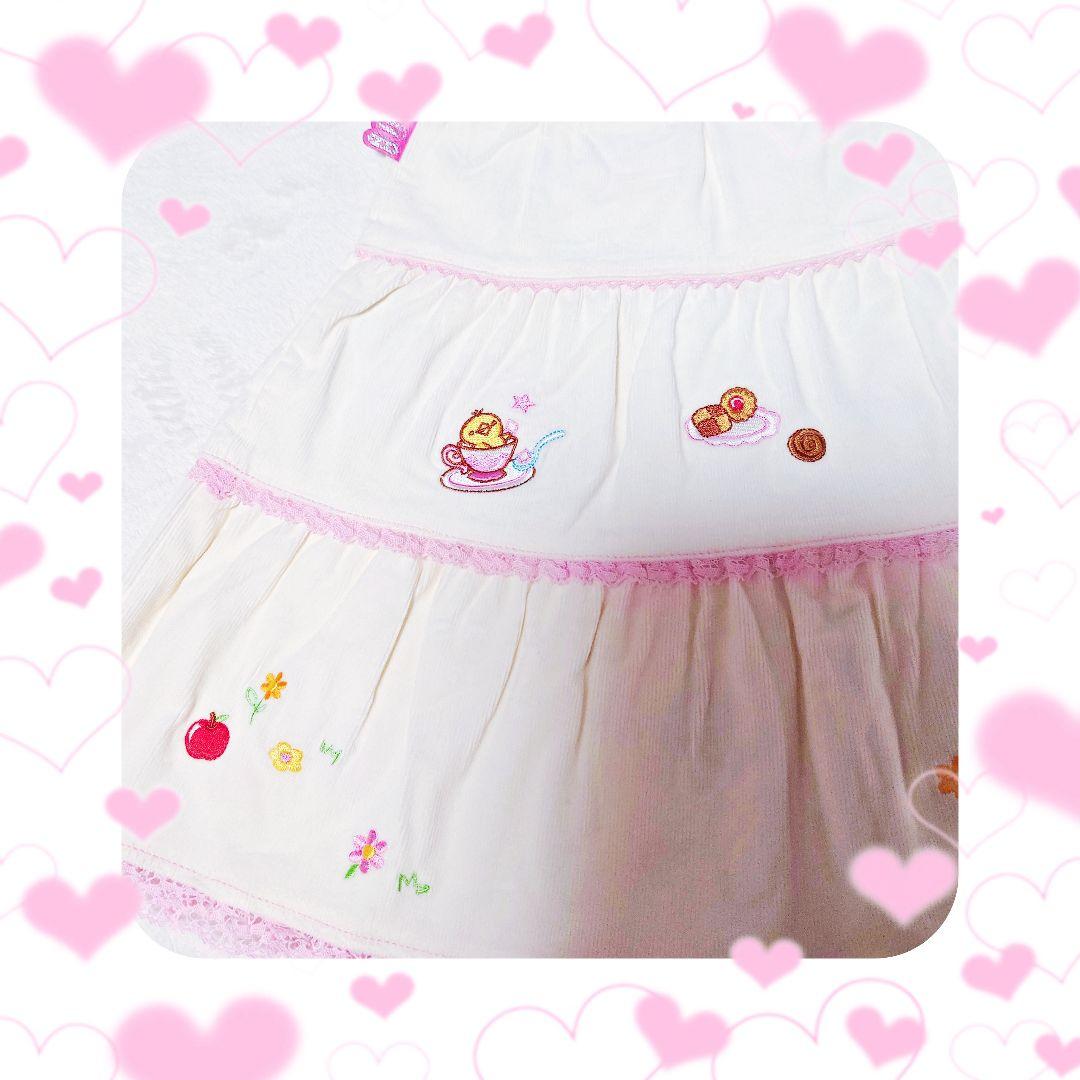 ❤メゾピアノ❤ミミポポ✨みみぽぽ✨フレアスカート✨平成レトロ❤アイボリー❤