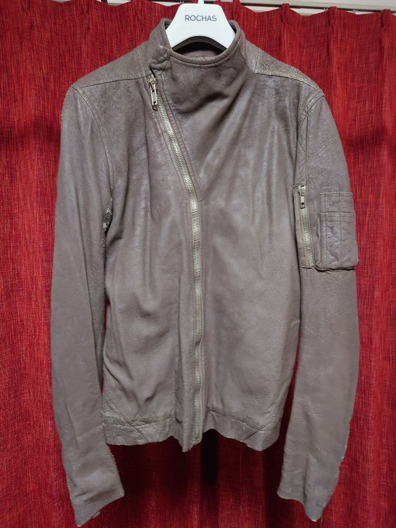 rick owens リックオウエンス　デストロイ加工レザーライダースジャケット