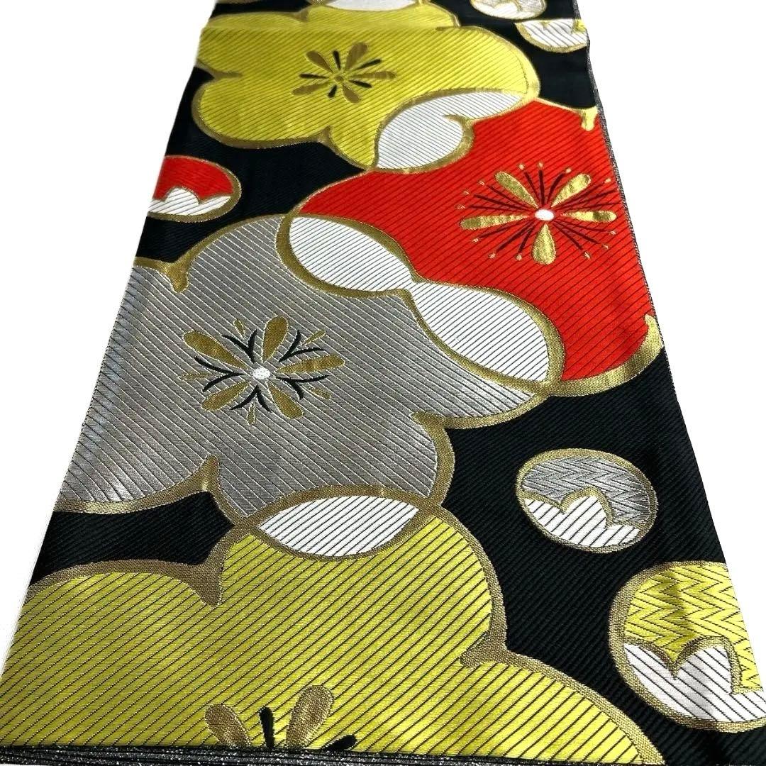 梅花　蕾　金糸　銀糸　袋帯　振袖帯　着物　023a p