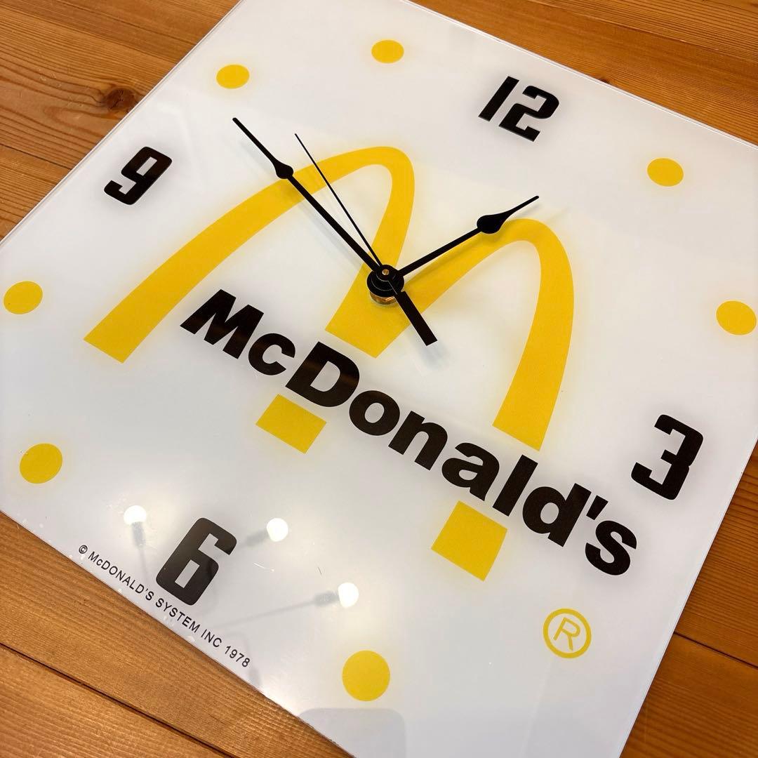 レア！　1978年　マクドナルド　ガラス　時計　クロック　店舗用　看板　サイン