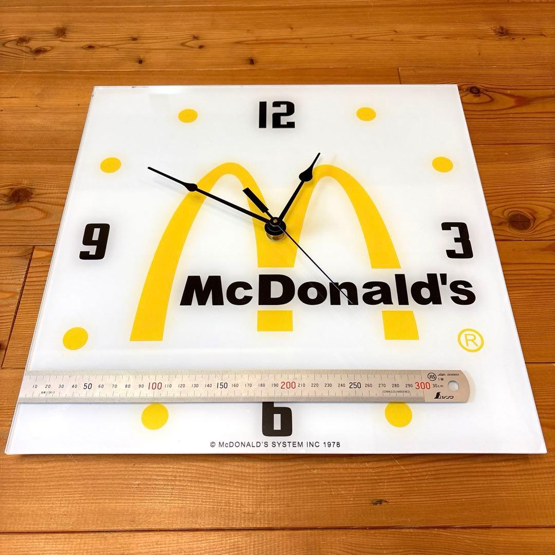 レア！　1978年　マクドナルド　ガラス　時計　クロック　店舗用　看板　サイン