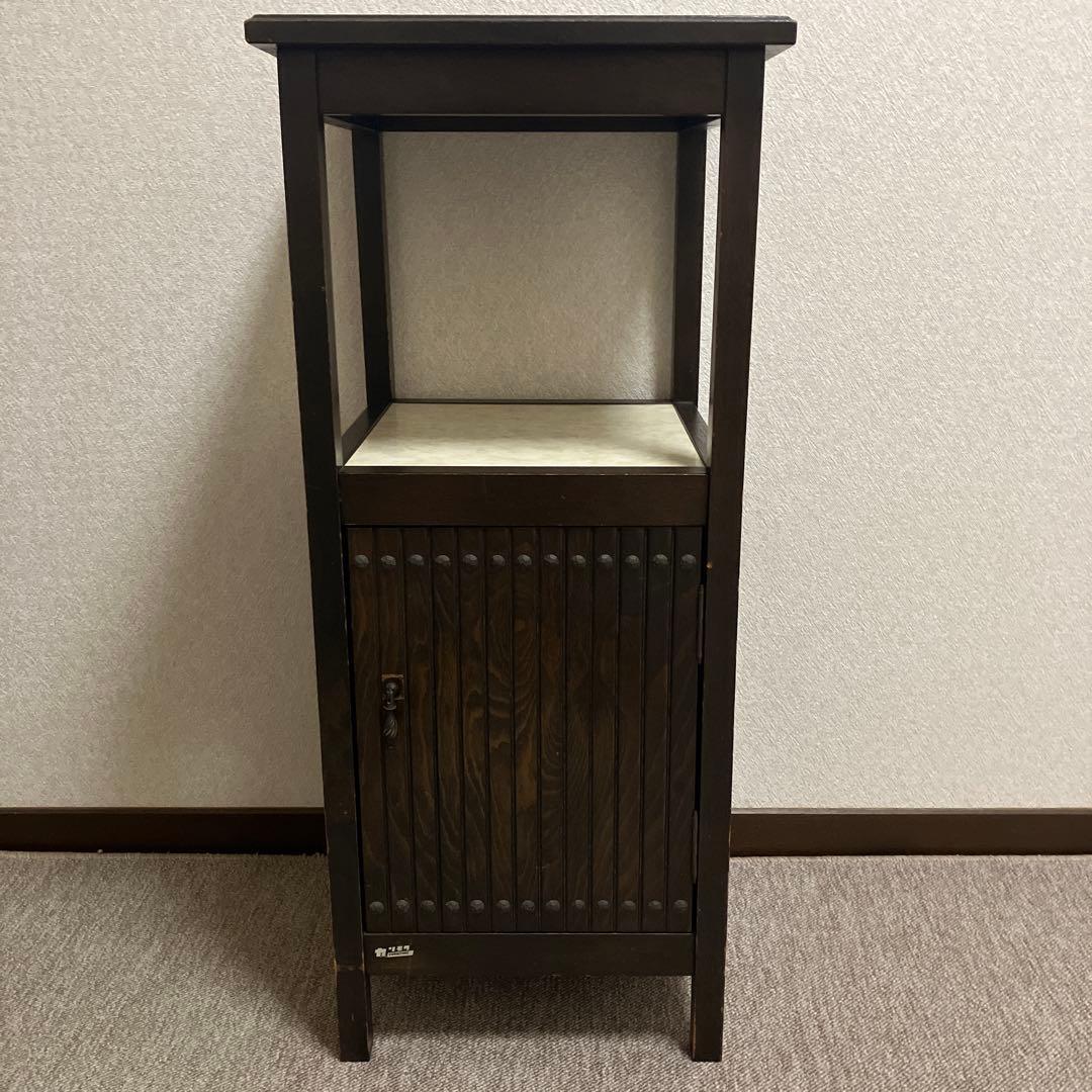 アンティーク★カリモク 木製 電話台 サイドテーブル 昭和レトロ 古家具