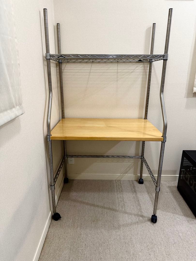【お値下げ可】Erecta スチール製シェルフ キャスター付きパソコンデスク