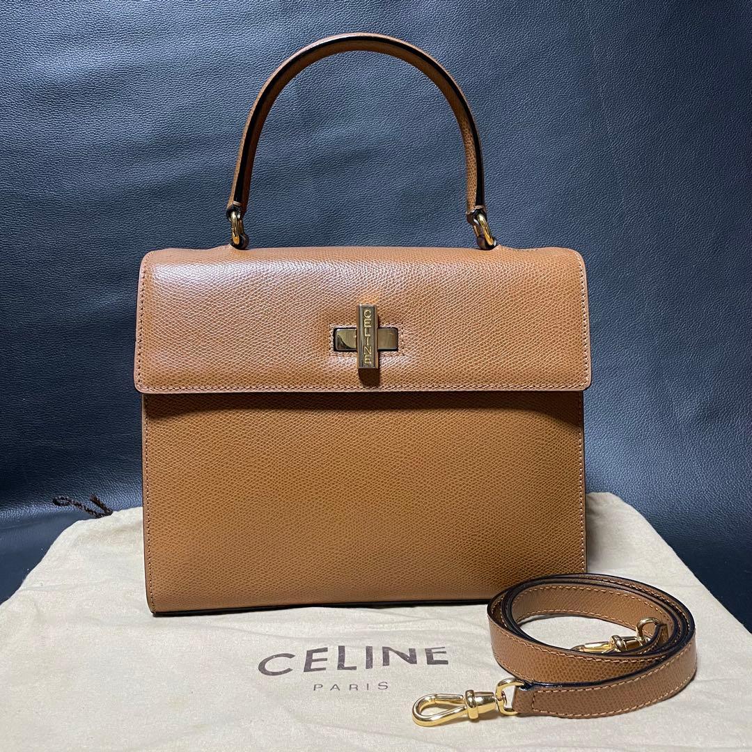 セリーヌ CELINE ハンドバッグ ショルダー付 2wayターンロック 金金具